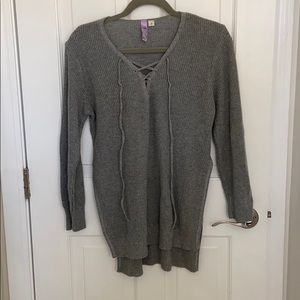Grey Tie Sweater